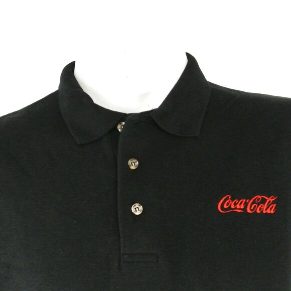 COCA-COLA Merchandiser Employee Uniform Polo Shirt Black NEW Size L Large - Picture 3 of 7